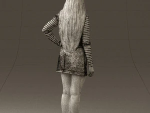 woman in striped blouse 0405 3D Model