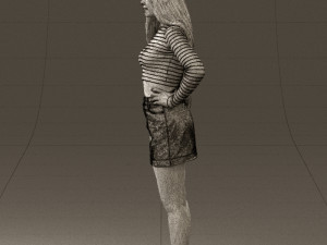 woman in striped blouse 0405 3D मॉडल