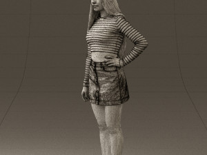 woman in striped blouse 0405 3D मॉडल