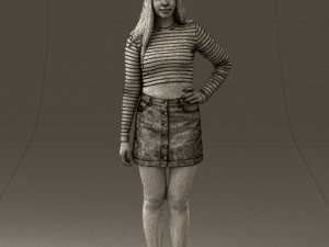 woman in striped blouse 0405 3D मॉडल