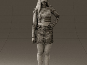 woman in striped blouse 0405 3D मॉडल
