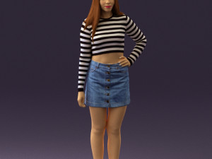 woman in striped blouse 0405 3d print ready Modelo de Impressão 3D