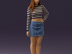 woman in striped blouse 0405 3d print ready Modelo de impresión 3D