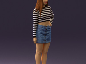 woman in striped blouse 0405 3d print ready Modelo de impresión 3D