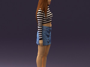 woman in striped blouse 0405 3d print ready Modelo de impresión 3D