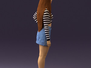 woman in striped blouse 0405 3d print ready Modelo de impresión 3D