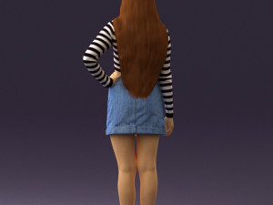 woman in striped blouse 0405 3d print ready Modelo de impresión 3D