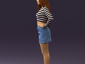 woman in striped blouse 0405 3d print ready Modelo de impresión 3D