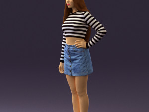 woman in striped blouse 0405 3d print ready Modelo de impresión 3D