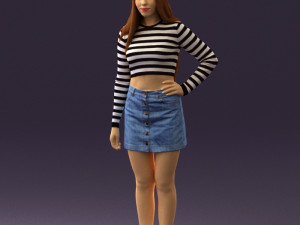 woman in striped blouse 0405 3d print ready Modelo de impresión 3D