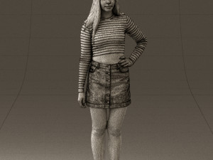 woman in striped blouse 0405 3d print ready Modelo de impresión 3D