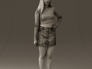 woman in striped blouse 0405 3d print ready Modelo de impresión 3D