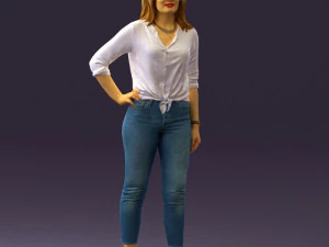 wanita bersepatu merah 0404 Model 3D