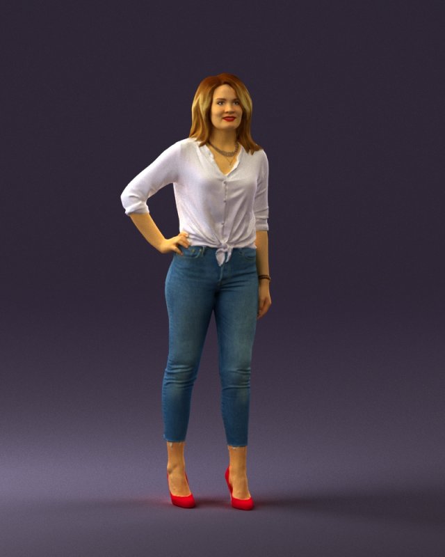 woman in the red shoes 0404 3d print ready 3D 프린트 모델 .c4d .max .obj .3ds .fbx .stl .blend 
