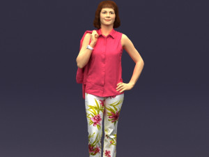 flowers pants woman 0403 Modelo 3D