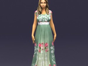 long dress woman 0397 3D Model