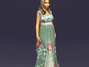 long dress woman 0397 3D Model