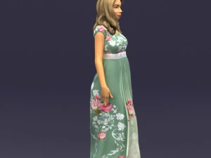 long dress woman 0397 3D Model