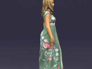 long dress woman 0397 3D Model