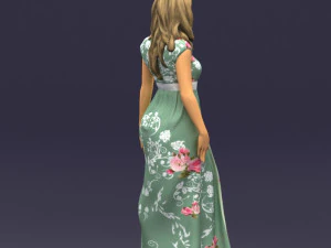 long dress woman 0397 3D Model