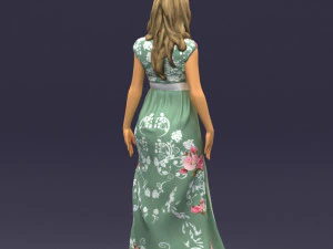 long dress woman 0397 3D Model