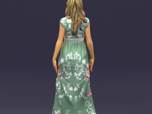 long dress woman 0397 3D Model