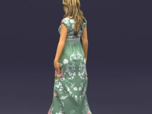long dress woman 0397 3D Model