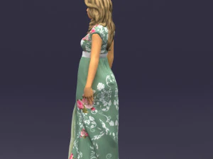 long dress woman 0397 3D Model