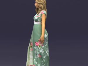 long dress woman 0397 3D Model