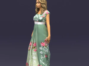 long dress woman 0397 3D Model