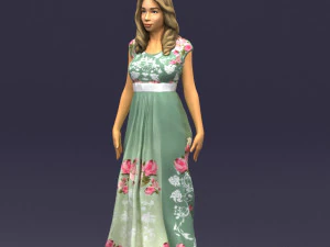 long dress woman 0397 3D Model