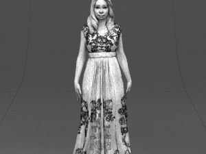 long dress woman 0397 3D Model