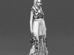 long dress woman 0397 3D Model