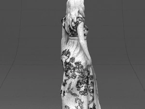 long dress woman 0397 3D Model