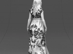 long dress woman 0397 3D Model