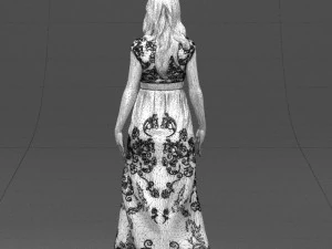 long dress woman 0397 3D Model
