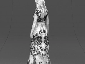 long dress woman 0397 3D Model