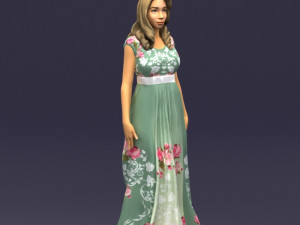 long dress woman 0397 3d print ready 3Dプリントモデル