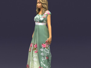 long dress woman 0397 3d print ready 3Dプリントモデル
