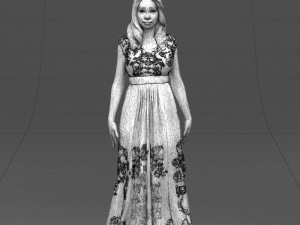 long dress woman 0397 3d print ready 3Dプリントモデル