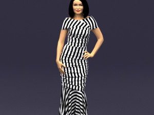 striped woman 0395 3D Model