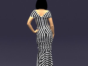 striped woman 0395 3d print ready 3D प्रिंट मॉडल