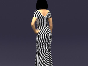 striped woman 0395 3d print ready 3D प्रिंट मॉडल
