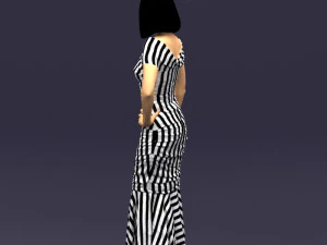 striped woman 0395 3d print ready 3D Print Model
