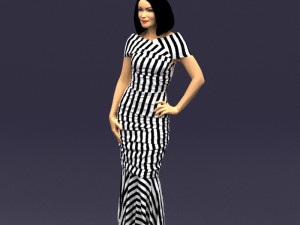 striped woman 0395 3d print ready 3D प्रिंट मॉडल