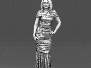 striped woman 0395 3d print ready 3D Print Model