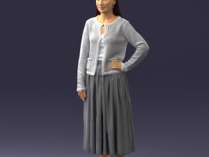 woman in gray skirt 0390 3D Модель