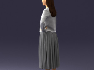 woman in gray skirt 0390 3D Модель