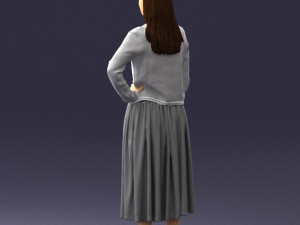 woman in gray skirt 0390 3D Модель
