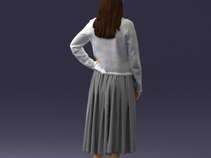 woman in gray skirt 0390 3D Модель